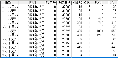 225オプション参考メール 2021年2月限