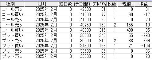 225オプション参考メール 2025年2月限