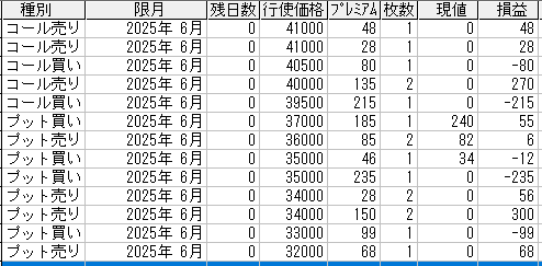 225オプション参考メール 2025年6月限